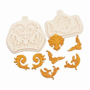 Baking Moulds Lace Silicone Mold DIY Baby Birthday Party Leaf Cake Decorating Tools Cupcake Topper Fondant Chocolate Candy Molds XK111