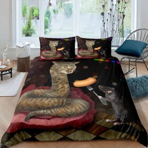 ヘビの寝具セット爬虫類羽毛布団カバー野生動物の掛け布団カバー枕カバー
