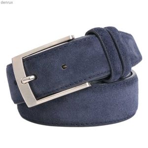 Belts New Style Fashion Brand Welour Genuine Leather Belt For Jeans Leather Belt Men Mens Belts Luxury Suede Belt StrapsL240409