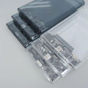 Externt HD -fodral 2.5 SATA till USB 3.0 5Gbps transparent bärbar extern hårddisk 2,5 HDD -kapsling för PC -disk SSD -låda