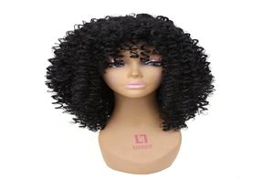 Afro Kinky Curly Wig Natural Black Hair African American Synthetic Wigs For Women Perucas Para Mulheres Negras8701688