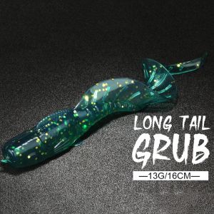 Spinpoler Long Tail Grub Worm Soft Fishing Lues