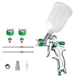 Professional Mini HVLP Spray Gun 0.8/1.0mm Nozzle Gravity Airbrush For Car Painting