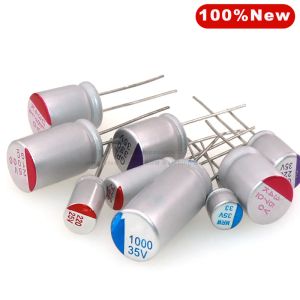 10pcs 10v 16V 25V 35V Capacitor sólido de polímero 100V 100V 4.7UF 10UF 22UF 33UF 47UF 68UF 100UF 220UF 270 330UF 470UF 1000UF 2200UF