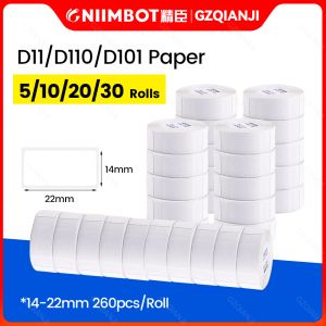 Papper 5 10 20 30 Roll Niimbot D11 D101 D110 Termisk klistermärke papper rullar vit färg för bulkbeställningar Labellskrivare användning