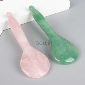 Gesichtsmassagebaster Natural Jade Löffel Gua Sha Tool Mineral Rose Quarz Schönheitsprodukte Guasha Massage Stick Hautpflege Akupunktpunkt Zeigepen 240409