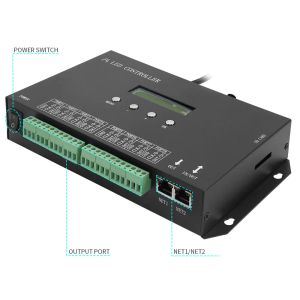 H807SA H807SB 8/4CH DMX/ARTNET TO SPI LED PIXEL Controller com cartão SD para WS2811 WS2812 WS2812B WS2815 LIMPE DE TRILHA DE LED 5-24V
