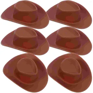 Copas descartáveis palhas 50 PCs Chapéu de cowboy de bonecas de bonecas de bonecas de bonecas substituíveis Chapé