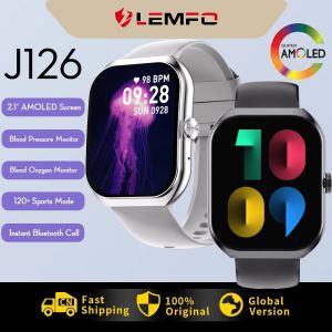Zegarki Lemfo J126 Smart Watch 2,1 -calowy amoled mężczyźni kobiety Bluetooth Call Sports Smartwatch 2023 Monitor zdrowia IP68 Waterproof PK Ultra 8
