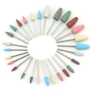 28 Types Rubber Silicone Nail Drill Bit Nail Buffer Rotary Burr Mills Cutter for Manicure Drill Accessories Foot Polishing Tools