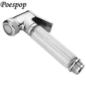 POSEPOP Chrome /Gold Brass Bidet Hand Sprayer Head Toilet Shower Head Bidet Sprayer Head Plastic Bracket Holder High Quality