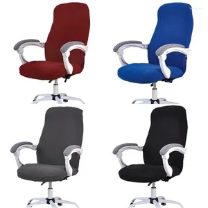 Chair Covers 1 Piece Solid Color Office Cover Spandex Study Elastic Computer Internet Cafe Armchair Seat