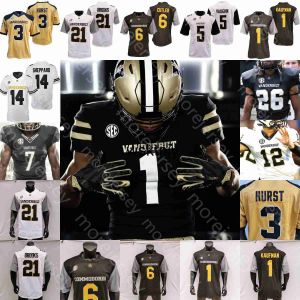 Vanderbilt Commodores Football Jersey NCAA College Jay Cutler Mike Wright Will Sheppard Remahn Davis Kult Griffin Gillespie Anderson Richard Boddie Jr Swan