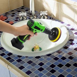 4 Inch Drill Power Brush Tile Scrubber Scouring Pads Resistant Electric Drill Pad Household Cleaning Tool for Bathroom Floor Tub