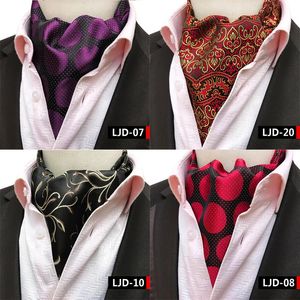 Мода мужская галстука шарф Британский винтажный в горошек дот Cravat костюм Shek Seall Sward Accessori Formal Ascot Sclunch Self240409