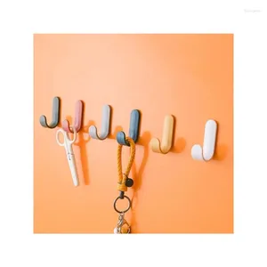 Hooks Plastic Door Hangers Self Adhesive Wall Hat Racks Keys Hanger Organizer Home Decor Key Holder