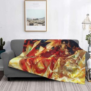 Blankets Heaven Official's Blessing Anime Flannel Throw Blanket Yaoi Lgbt Tgcf For Bedding Bedroom Soft Quilt