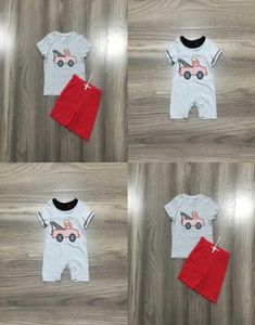 girlymax夏の男の子の子供服服短袖のクレーン服ブティックショーツセットロンパーキッズ服x08025783066