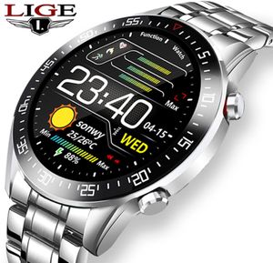 Lige Smart Watches Männer SmartWatch LED Voll -Touchscreen für Android IOS Heart Frequenz Blutdruck Monitor wasserdichte Fitness Watch6977695