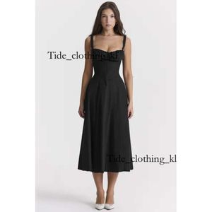 Casual Dresses Corset Dress Split kjol Bow Tie Chest Frill Detaljer Skriv ut blommiga midi -klänningar Back Lace Up Robe Clothing Women's Summer Long Dress 568