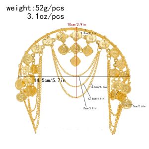 アフガンコインタッセル女性ヘッドバンドインドエスニックポートレートパーティーダンスステートメントヘアジュエリーチャームヘッドバンドヘアウェア女性