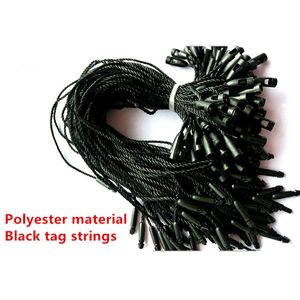 100pcs/lot , 12 CM White/Black Hang tag Rope Polyester String Snap Lock Pin Loop Tie Fasteners