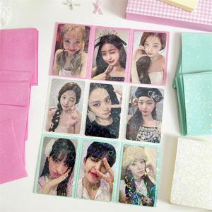 Frames 50pcs Color Laser Pocard Sleeves Case Kpop Idol Star Picture Card Protector Packaging Materials Holder Storage Bag