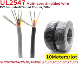 10M 32 30 28 26 24 22 20 18 AWG UL2547 Shielded Wire Channel o 2 3 4 5 6 7 8 Cores Headphone Control Copper Signal Cable8588449