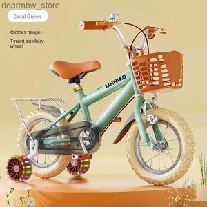 Bicicletas Vintage Childrens Bicyc com Backseat Sint Sint Sint Sint Sint Auxiliar Wheel de 3 a 8 anos de idade de aço de alto carbono Bike L48