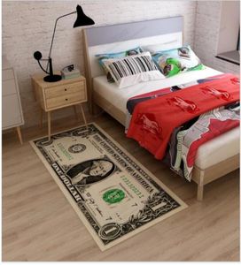 40 cm*90 cm Crative Non-Slip Area Rug Modern Home Decor Carpet Runner Dolr tryckt matta Hundra Dolr 100 Bill Print SGGH3020862