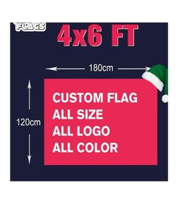 Anpassade flaggor Banners billiga 100polyester 4x6ft digital tryckning reklamkampanj med din personliga logotyp mässing grommets4967288