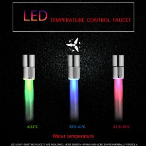 Luminous Changing 7 Colors LED Faucet Color Light Changing Blinking Temperature Control Water Faucet For Kitchen Faucet Filter L