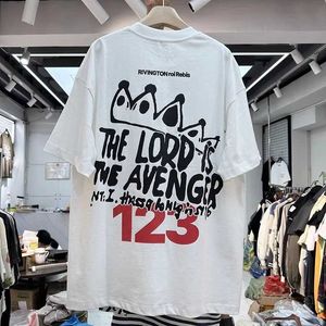 Men's T-Shirts 23SS Round Neck RRR123 Vintage English Alphabet Number Printing T Shirt Men Women Best Quality RRR 123 Tee Top T-shirt J240409