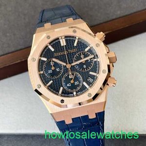 AP Functional Wrist Watch Royal Oak Series 26240or Black Face 18K Rose Gold Mens Automatic Mechanical Watch Brand New