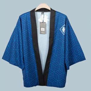 Kimono haori sommarfjädervävd vävd cashewblomma samurai custome tryck skjorta robe cardigan män japansk kinesisk tradition