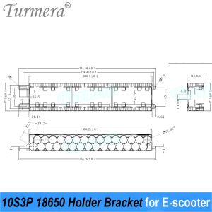 Turmera 36V 42V 10S3P 18650 Battery Holder with Welding Nickel 10S 15A BMS Board for Electric Bike E-Scooter Battery Repacle Use