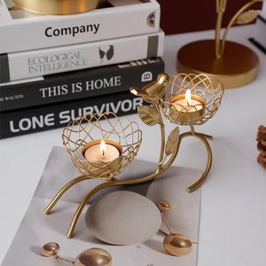 Candle Holders European Style Metal Luxury Romantic Living Room Decor Home Table Candlestick