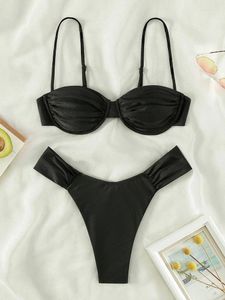 Swimwear's Swimwear femminile Push Up in bikini da bagno in bikini Bikini Bikini set nero 2024 donne costume da bagno sexy biquini mujer beachwear estate