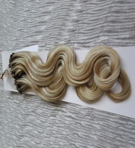 Micro Loop Hair Extensions Body Wave Micro Bead Human Remy Peruvian Virgin Hair 1G1s Micro Link Hair Extensions3813400