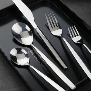 Flatware Sets Guangzhou Supplier Wedding Silver Designer Stainless Steel Cutlery Set With Soup Tea Spoon Fork And Knife Customize