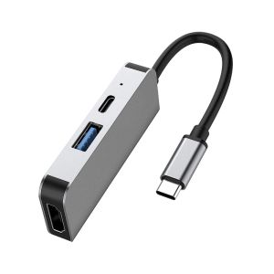 Stationer 3in1 USB C Hub Docking Station Type C till USB3.0 4K 87W PD för tangentbord