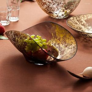 Piastre lamina d'oro di alto grado di frutta dou in vetro creativo in stile europeo Bellissima sala da pranzo decorazione da cucina forniture da cucina