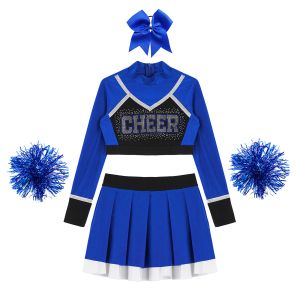 School Girls Cheerleading Uniforms Kids Cheerleader Costumes Teens Dancewear Children Cosplay Cheering Team Cheer Dance Outfits