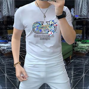 NY 2024 HOTSALES DESIGNER HÖG KVALITET T-shirt Men Kvinnor Vintage Hot Drill Letter Overized T-Shirt Casual mode Tee Top Size M-5XL