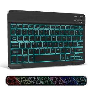 Klawiatury RGB bezprzewodowa klawiatura Bluetooth klawiatura Bluent Breless Bluetooth klawiatury Rosyjskie mini 10 -calowe ładowanie tabletu na iPadzie