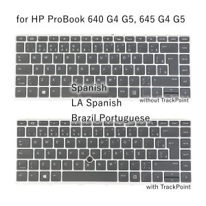 キーボードBR Portuguese LAスペイン語ラップトップHP Probook 640 G4 G5、645 G4 G5バックライトシルバーフレーム用