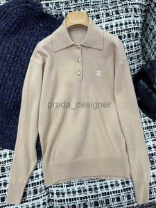 Tasarımcı Kadın Sweaters 24SS Sonbahar/Kış Yeni Mektup İşlemeli Uzun Kollu Polo Boyun Günlük Kazak Kaşmir Triko