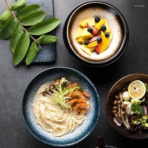 Skålar kreativ japansk stil ramen nudel skål stor keramisk sallad frukt soppa spaghetti pastar disk kök mikrovågsugn bordsartiklar