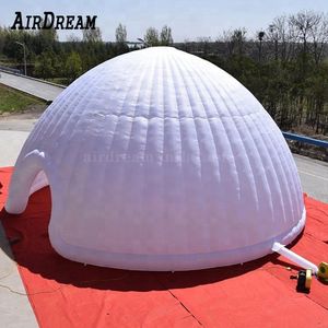10 m diame (33 piedi) Vendita calda grande tenda igloo gonfiabile, casa a cupola di feste bianche, tenda di yurta con luce a led per feste o eventi all'aperto