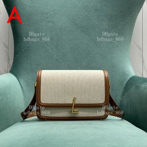 Torba na ramię mody torby klapy designerska torba crossbody 23 cm średnia w płótnie 10a lustro 1: 1 Luksusowa torebka dla kobiety z pudełkiem WY038B